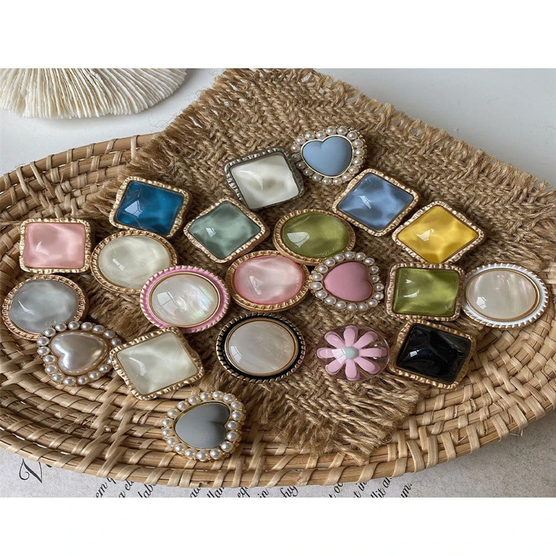 

20 шт./компл. квадратные желейные пуговицы для шитья, пиджак, кардиган, скрытая Пряжка, украшение для одежды ручной работы