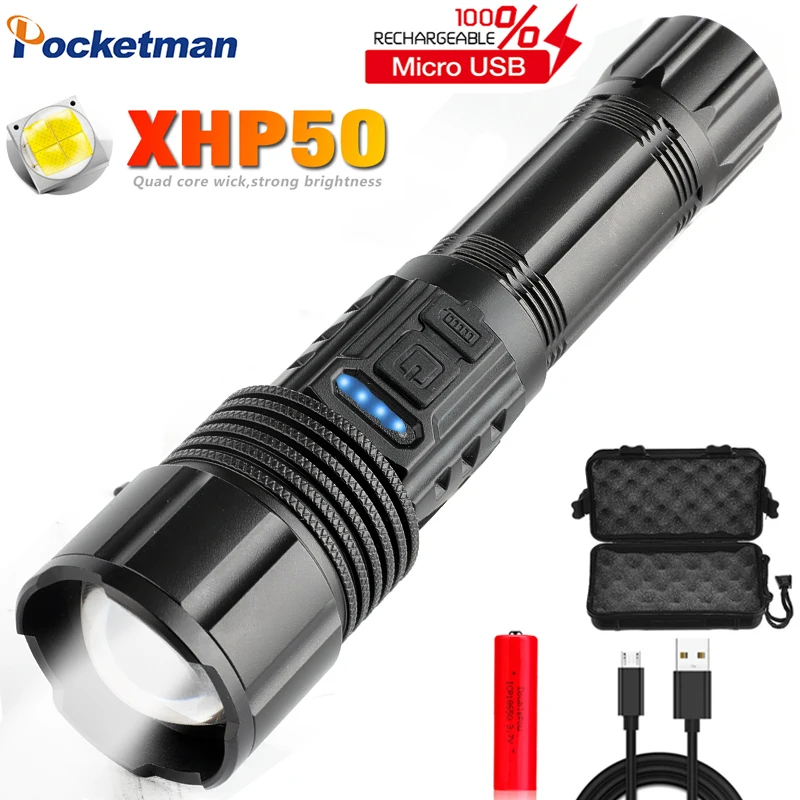 

LED Flashlgiht With COB Side Light USB Rechargeable 5Light Modes Zoomable,Waterproof Tactical Torch for Camping Hunting