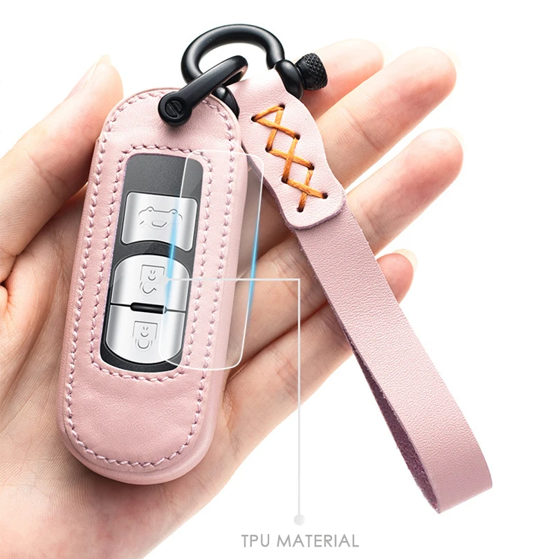 Кожа пульт дистанционного управления Чехол для автомобильного смарт ключа Mazda 2 3