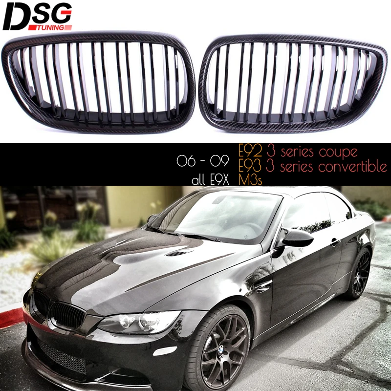 Карбоновая оправа для бамперов в рамке из АБС-пластика черная Замена BMW 3 Series 2006 -