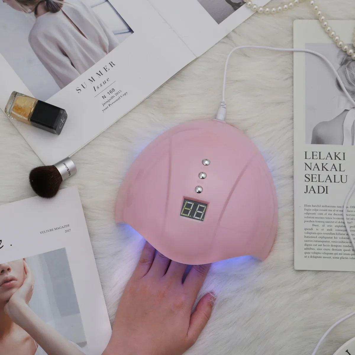 ENNKE Сушилка для ногтей USB зарядное устройство Смарт Розовый/маникюр белого цвета