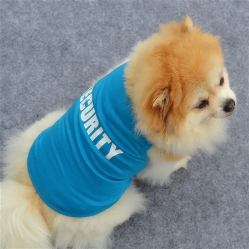 

2020 Cotton Pet Clothes Cool Cat SECURITY Costume for Cats Small Dogs Spring & Summer Puppy Kitty Cat Vest Top T Shirt Clothing