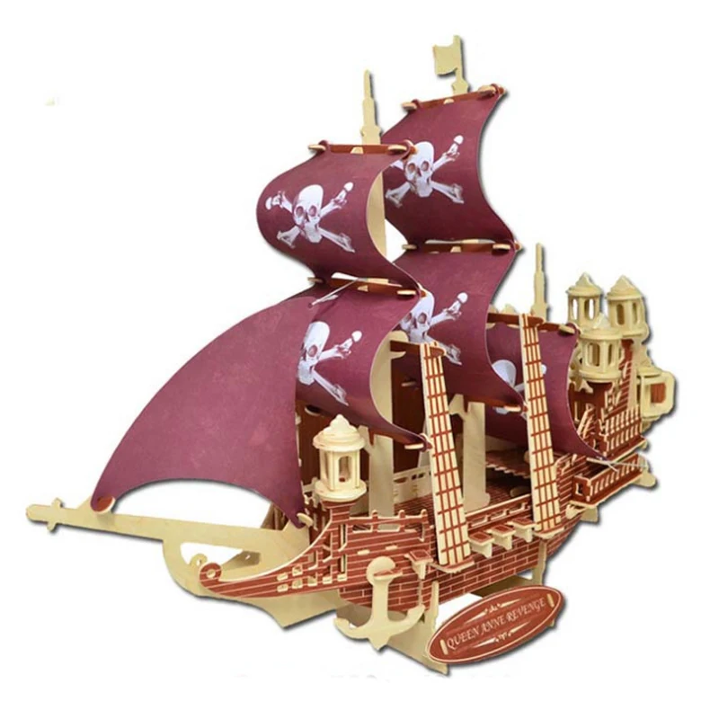 Пазлы деревянные в сборе для детей 3D пазлы королева Анны месть корабль парусник