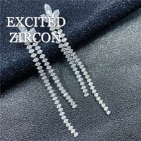 new design hot sale fashion classic high end luxury zircon crystal earrings butterfly tassel bride wedding earrings