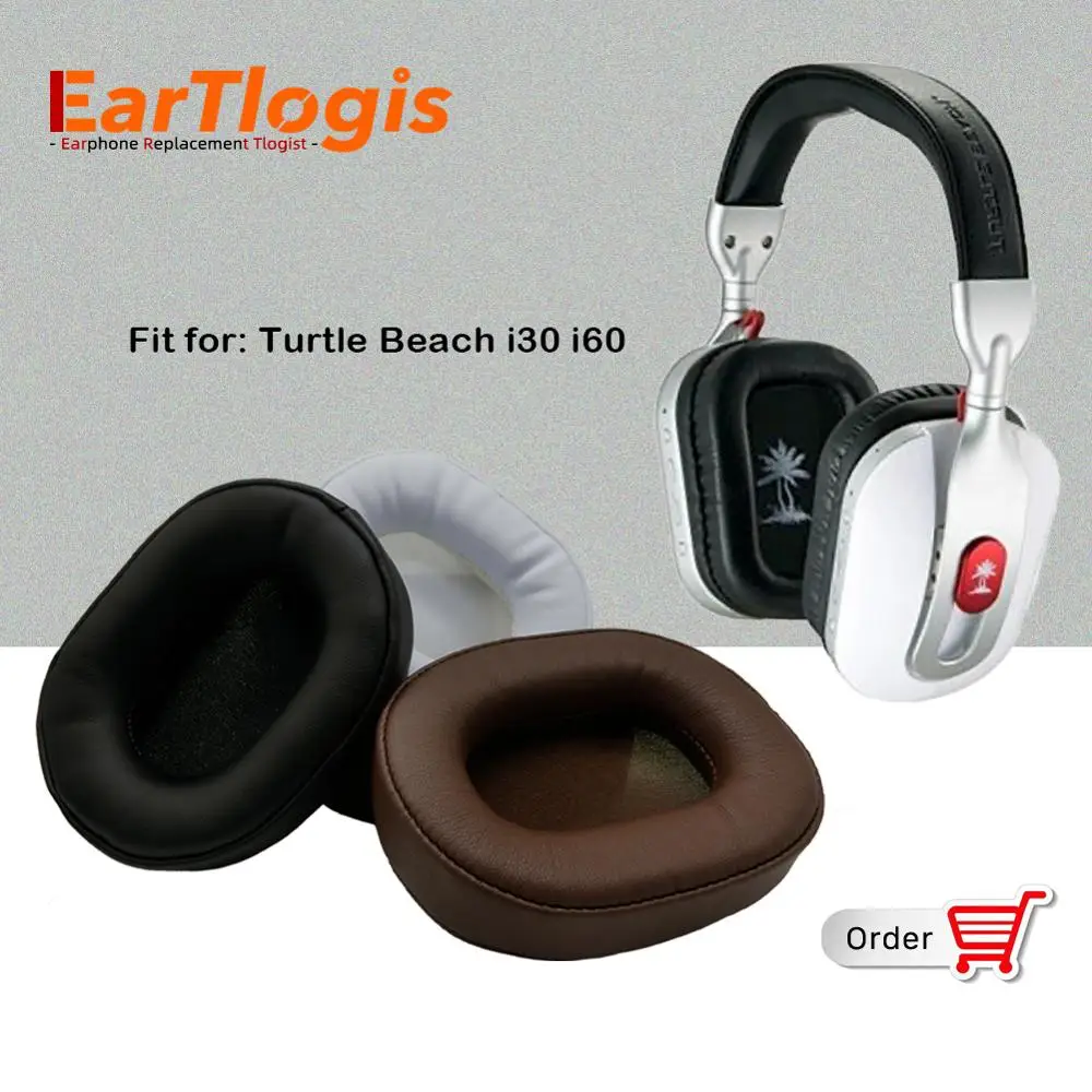 

EarTlogis Replacement Ear Pads for Turtle Beach i30 i60 Premium i 30 60 i-30 i-60 Parts Earmuff Cover Cushion Cups pillow