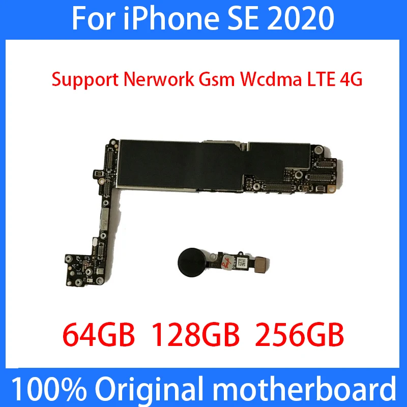 ICloud-placa base Original libre para iPhone SE 2020, 64GB, 128GB, con placa l&oacute;gica de sistema, funci&oacute;n completa de reemplazo-0