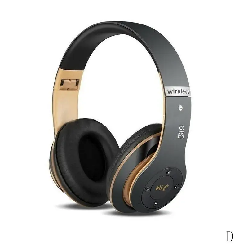 Складные беспроводные наушники с поддержкой bluetooth, TF карта, шумоподавление, беспроводные стерео гарнитуры, наушники с микрофоном - Цвет: D