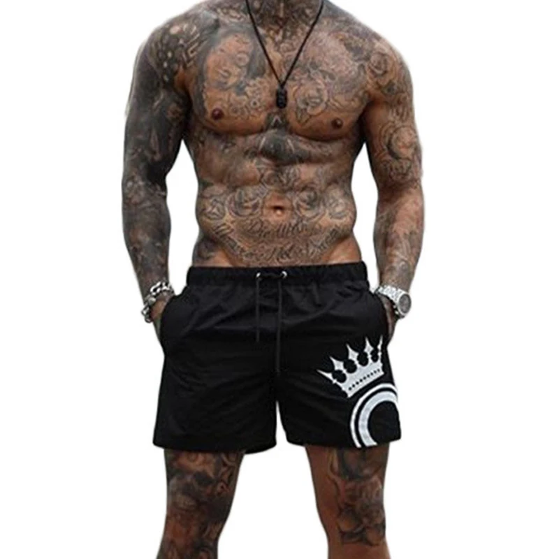 

2021 Muscle Fitness New Basketball Shorts Men'S Running Quick-Drying Casual Beach Pants Streetwear Swimming Short Male Swimsuits