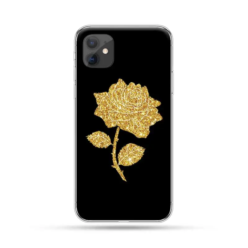 

Art luxury Golden leaf flower love leopard print Phone Case For iphone 12 5 5s 5c se 6 6s 7 8 plus x xs xr 11 pro max mini
