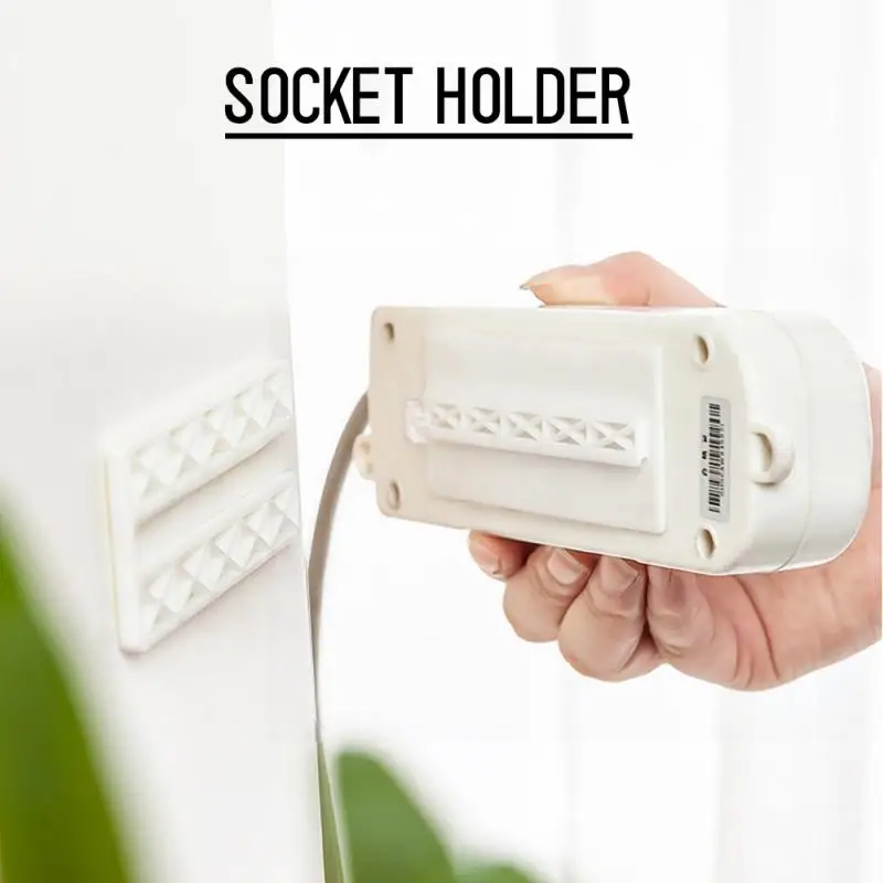 

Wall-Mounted Sticker Plug-in Board Home Self-Adhesive Socket Fixer Cable Wire Organizer Power Strip/WAN/controller Holder
