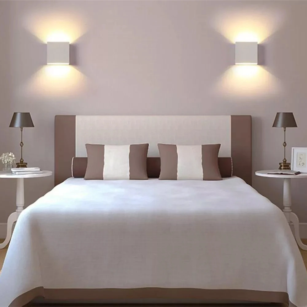 

Indoor Fashion New 6w Lampada Led Aluminium Wall Light Rail Project Square Led Wall Lamp Bedside Lights Bedroom Wall Decor Arts