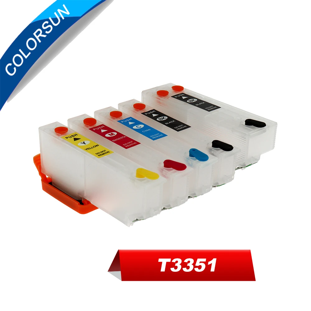 Colorsun 33XL T3351 заправляемые чернильные картриджи для XP 530 630 830 635 540 640 645 XP900 Заправка