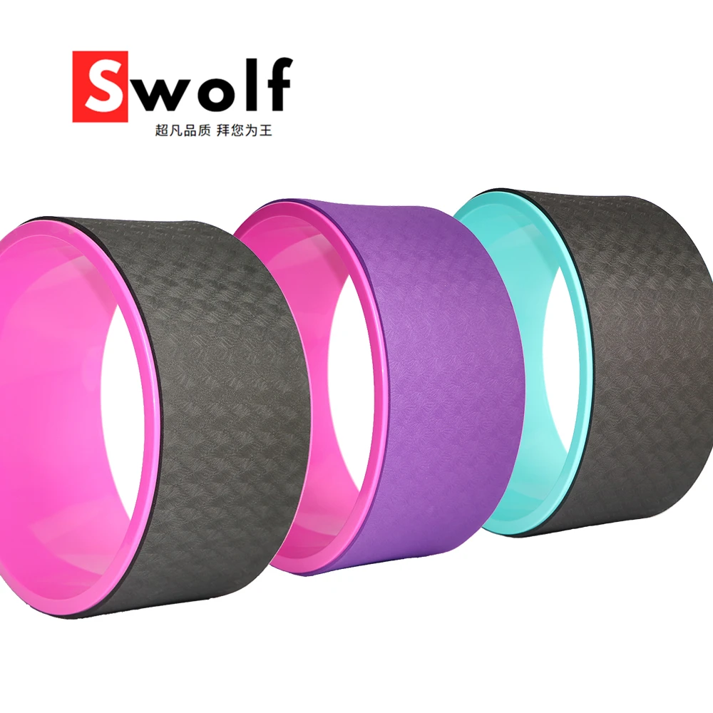 Круг для йоги пилатеса тренировочный инструмент спины колеса из ТПЭ ролик