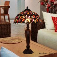 european style retro iron art table lamp cafe bar bedroom lamp mediterranean hand woven stained glass decorative table lamp
