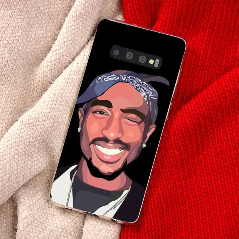 

Rapper 2pac Phone Case Transparent for Samsung A71 S9 10 20 HUAWEI p30 40 honor 10i 8x xiaomi note 8 Pro 10t 11