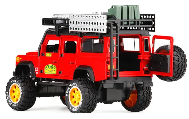 Красный 1/28 Diecasts игрушечный транспорт защитник Кубок с верблюдом модель автомобиля звуковой светильник автомобиль игрушки для детей подарок коллекция - Цвет: Красный