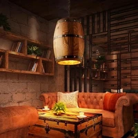 country industrial style vintage wooden barrel chandelier for bar wine cellar cafe restaurant lighting decoration pendant lamp