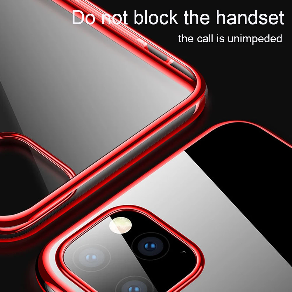 Electroplated Bumper Transparent Protective Cover Soft Silicone Shockproof Anti Scratch Durable Case Shell For Iphone Xi |