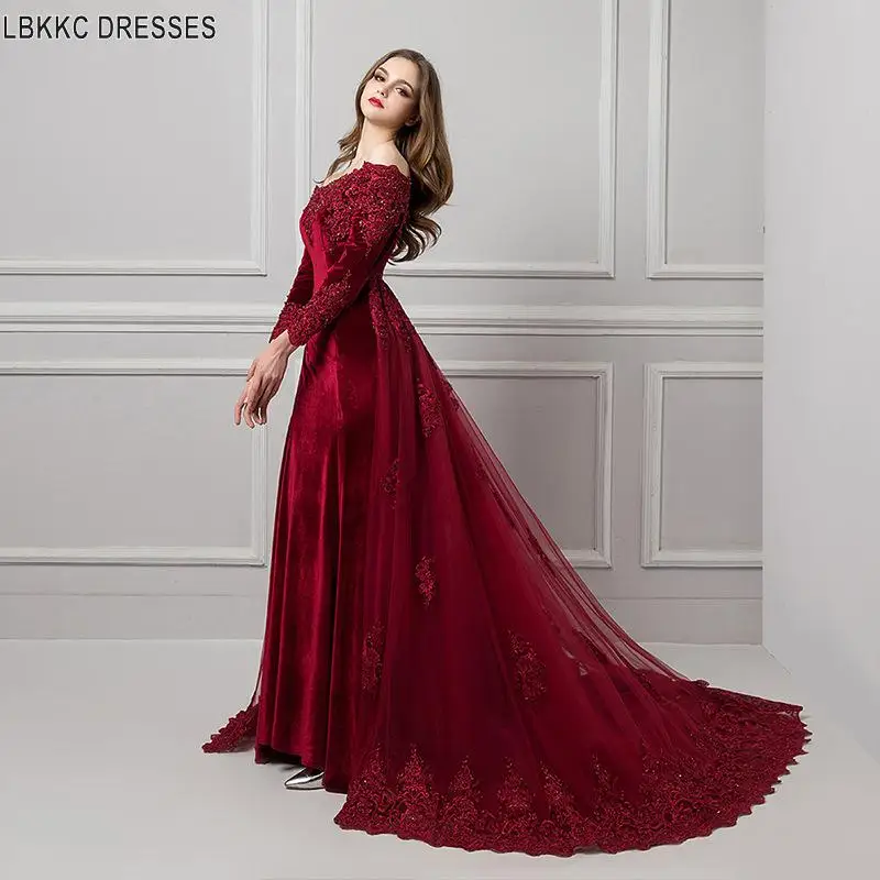 Вечернее платье с вырезом лодочкой аппликации для вечернего платья кружевные