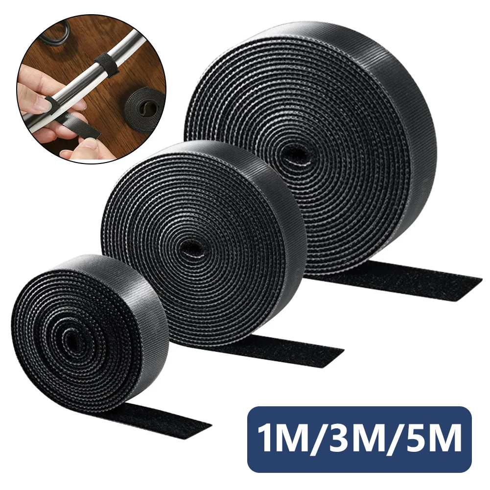 

1/3/5M Organizer Wire Ties Hook Roll Cable Fastening Buckled Management Tape Thin For Computer TV Strap Holder Micro Tidy Strap