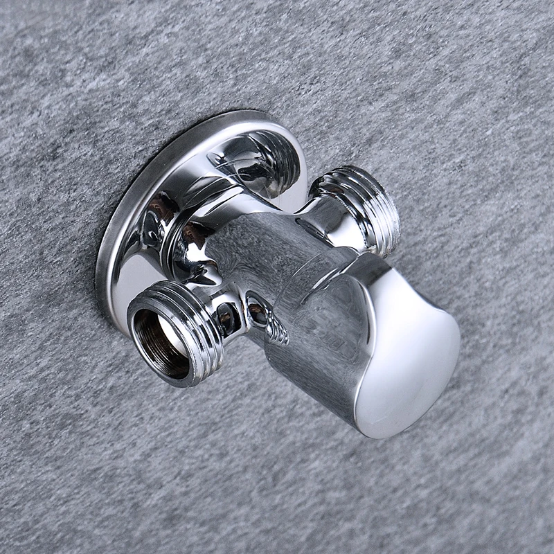 

Solid Brass 1 In 2 Out High Quality Triangle Valve Wall Mount Bathroom Toilet Faucet Angle Switch G1/2" Male Thread Stop Valve