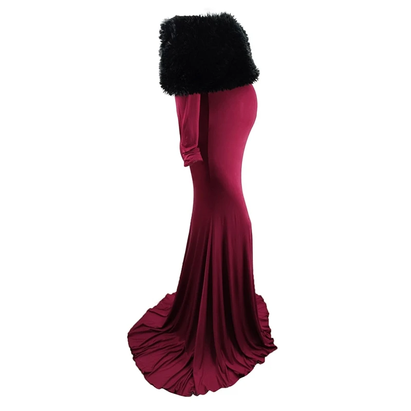 Платье для беременных женщин реквизит фотосъемки цветочные платья меховая шаль