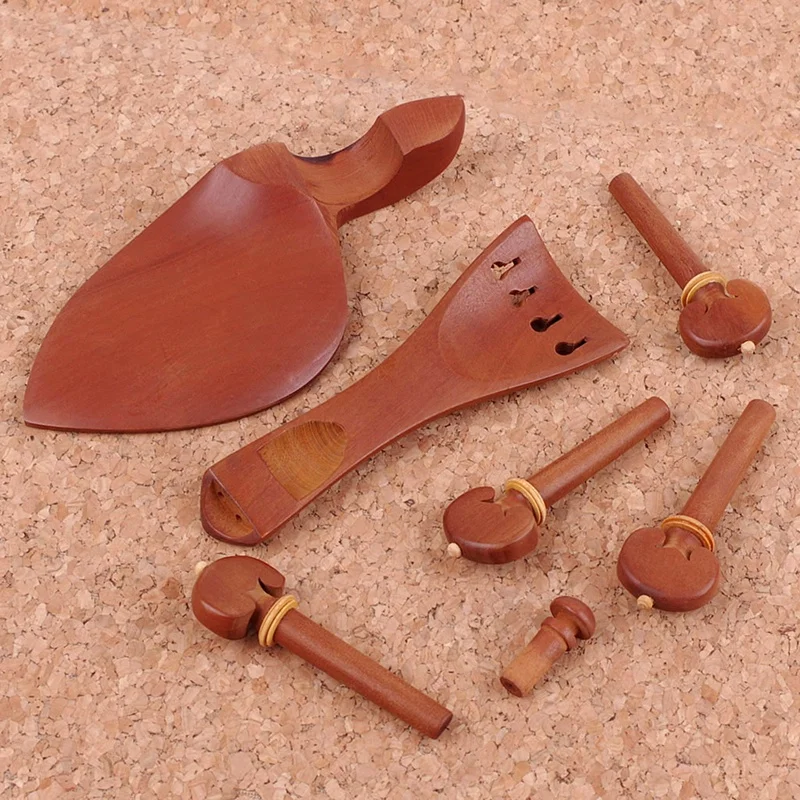 

Jujube Wood Violin Parts Set Tailpiece Tuning Pegs Chin Rest Endpin Musical Instrument Accessories for 4/4 Violin