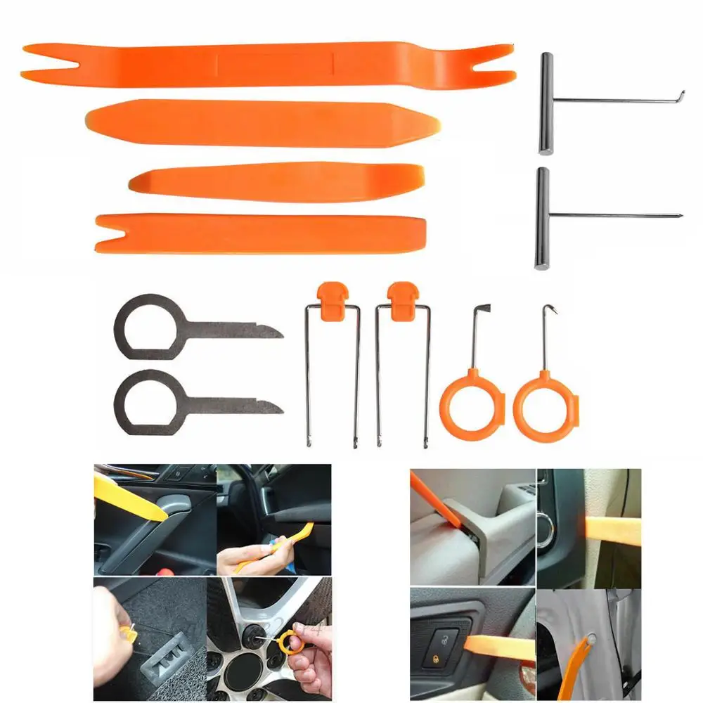 12 шт./компл. портативный пластиковый автомобильный Радио дверной зажим панель