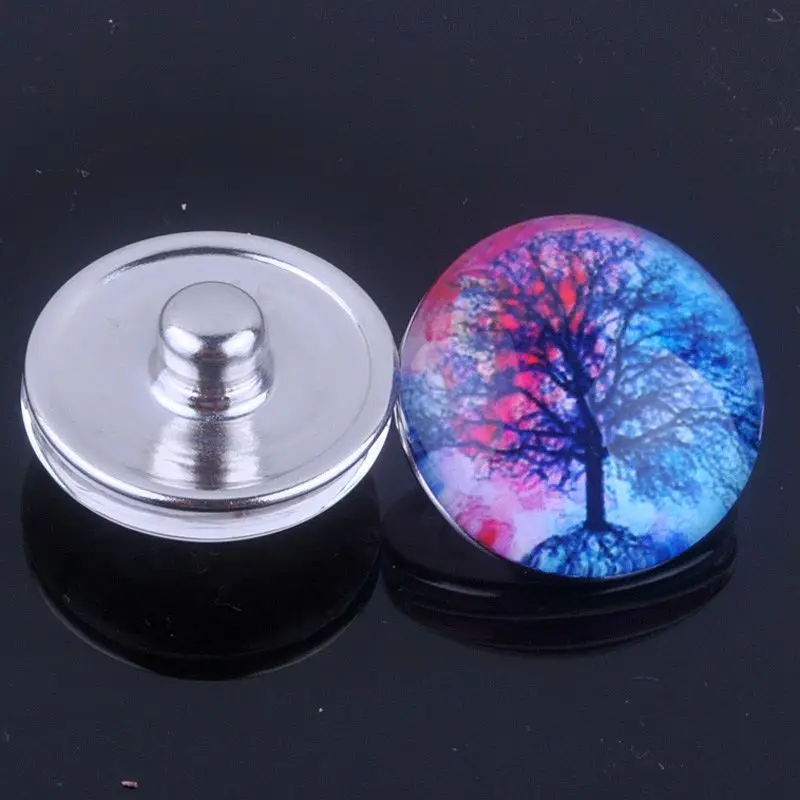 (8 шт./лот) Женская Кнопка с деревом жизни ювелирные изделия подвеска для браслета