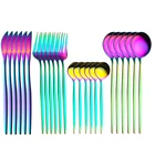 Новинка, набор золотых столовых приборов, 24 шт., столовые приборы из нержавеющей стали, столовые приборы, столовые приборы для дома