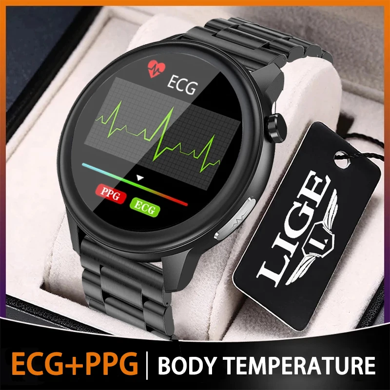 

Смарт-часы LIGE мужские водонепроницаемые с пульсометром и измерением температуры