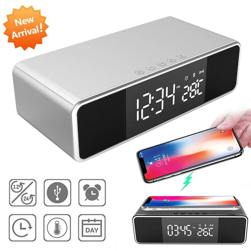 СВЕТОДИОДНЫЙ Электрический будильник цифровые часы с термометром HD зеркало