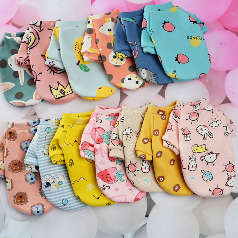 

Cute Print Small Dog Hoodie Coat Winter Warm Pet Clothes for Chihuahua Shih Tzu Sweatshirt Puppy Cat Pullover Dogs Pets Clothing