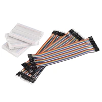 uxcell breadboards kit 400 point solderless breadboards with mf jumper wire 1 set