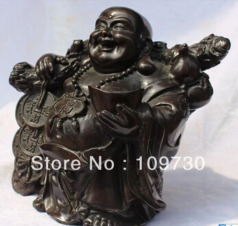 Бесплатная доставка 8 &quotКитайский буддийский из бронзы счастливый смех Майтрея