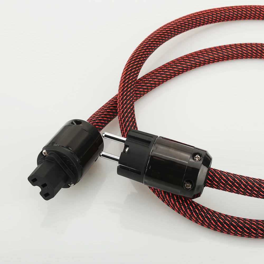 

Hi-End Pure Copper Schuko Power Cable for Audio Equipment EU AC Power Cord 1.5M