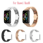 Ремешок из нержавеющей стали для смарт-часов, текстурированный браслет для Huawei Band6 Honor Band 6, сменный металлический браслет