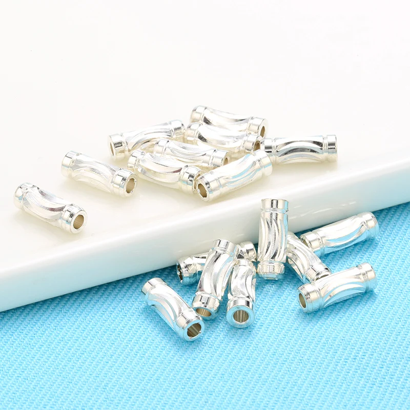 Латунные короткие резные трубки блестящие бусины-разделители для браслетов