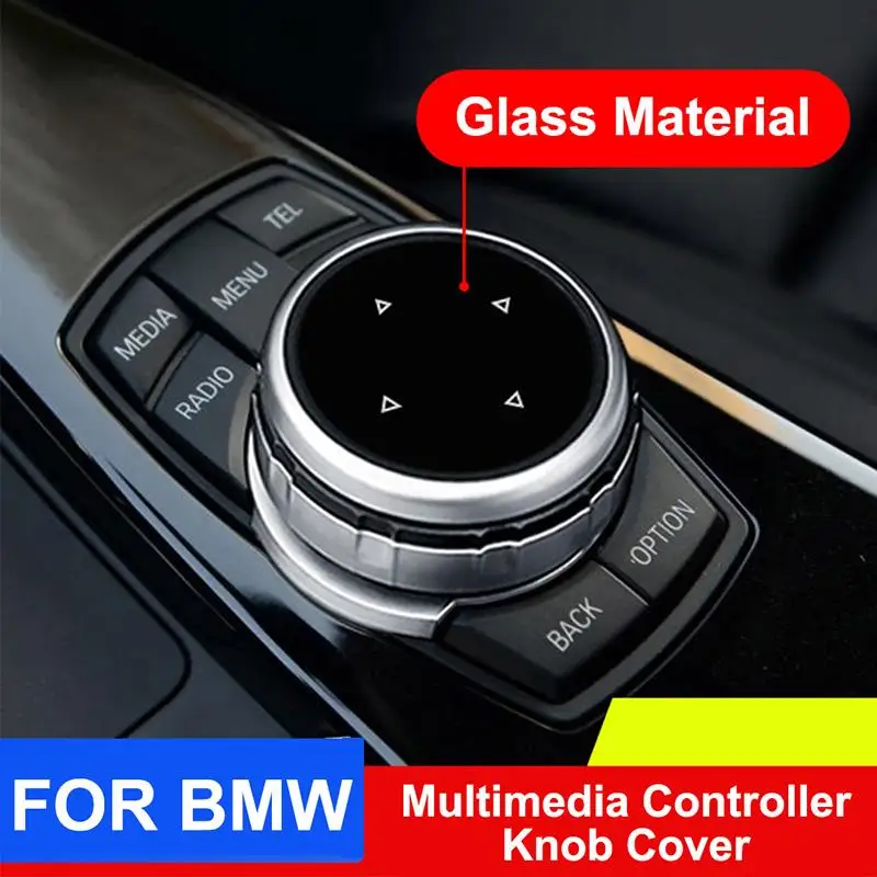 

IDrive Car Multimedia Button Knob Cover Replacement Gear Shift Knob for BMW Series 1/2/3/5/X1 Series Car Multi Media Knob Trim