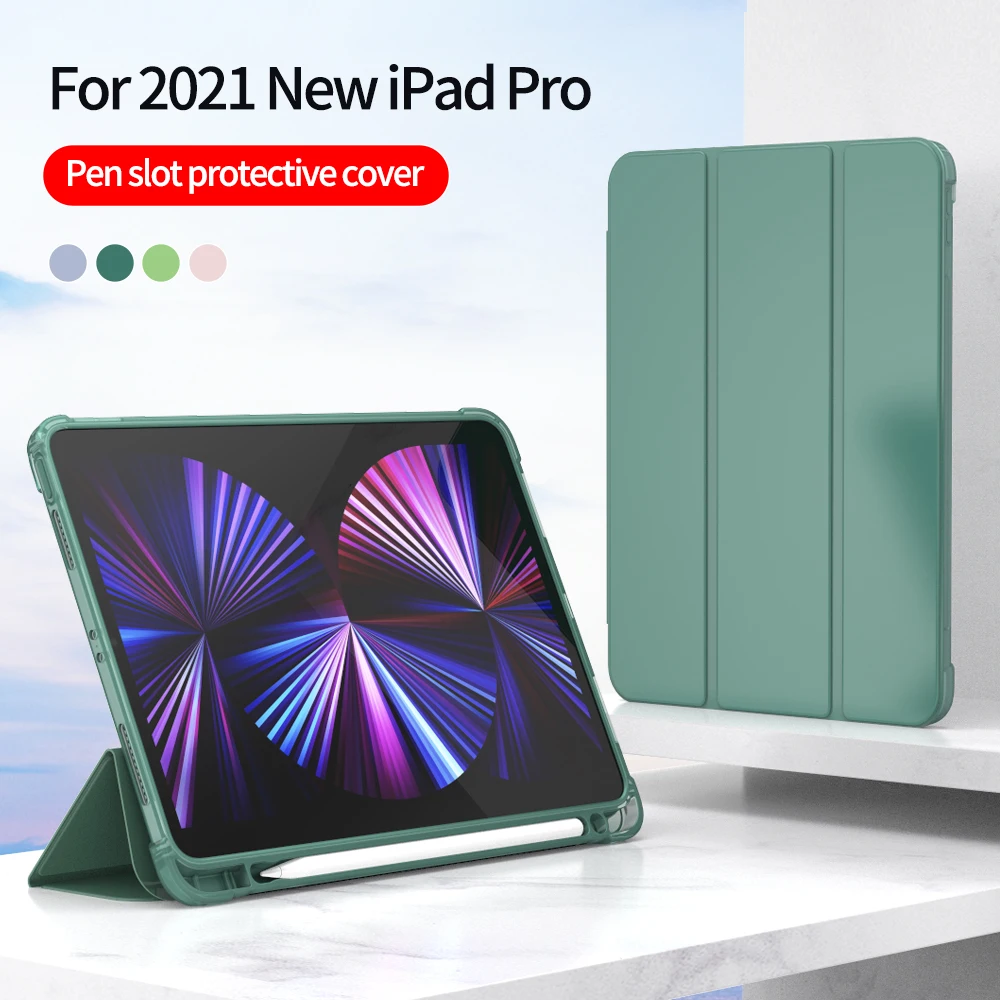

Case For iPad Pro 11 2021 10.5 2017 With Pencil Holder Smart Cover For iPad 10.2 7th 8th Generation Air 4 2020 Air 3 2019 Case