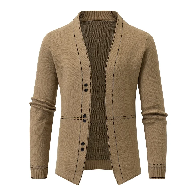 Brand clothing Men Sweater Cardigan Simple V-Neck Sweater Coat Male Solid Color Long Sleeve Slim Cardigans Outerwear S-3XL