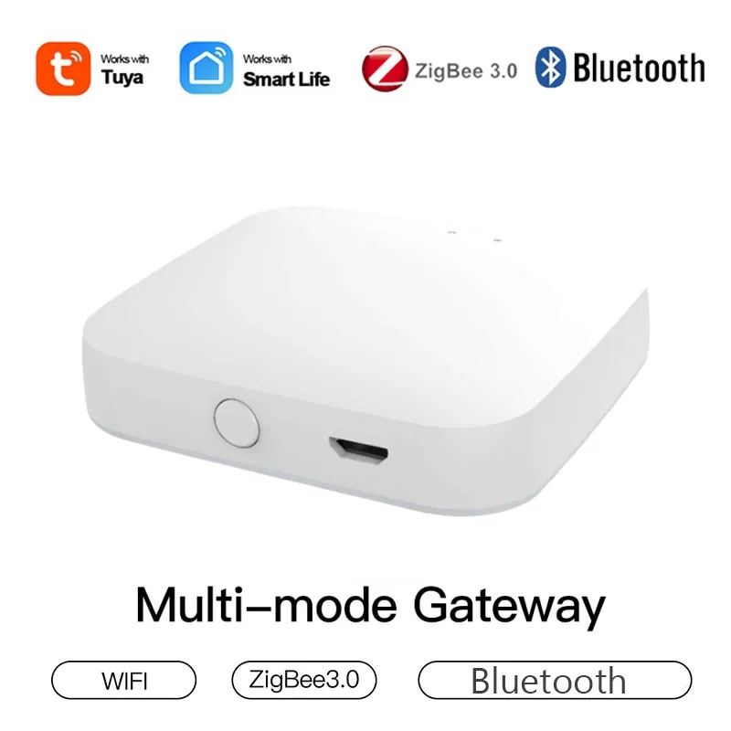Умный шлюз Tuya ZigBee многорежимный сетевой хаб с поддержкой Bluetooth работает