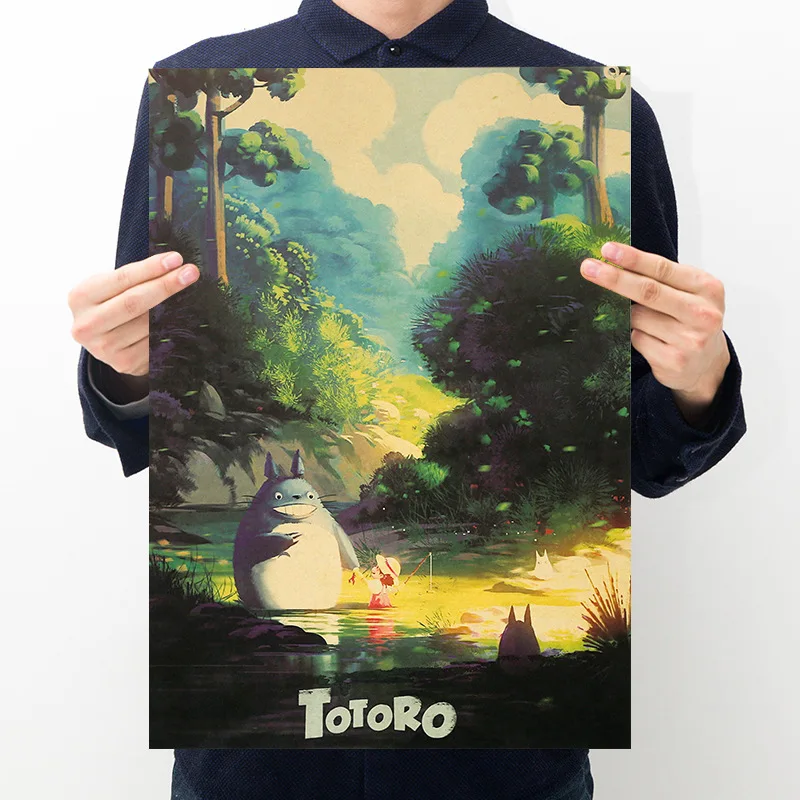 Totoro H ретро крафт бумага аниме плакат украшение дома спальни картина настенные