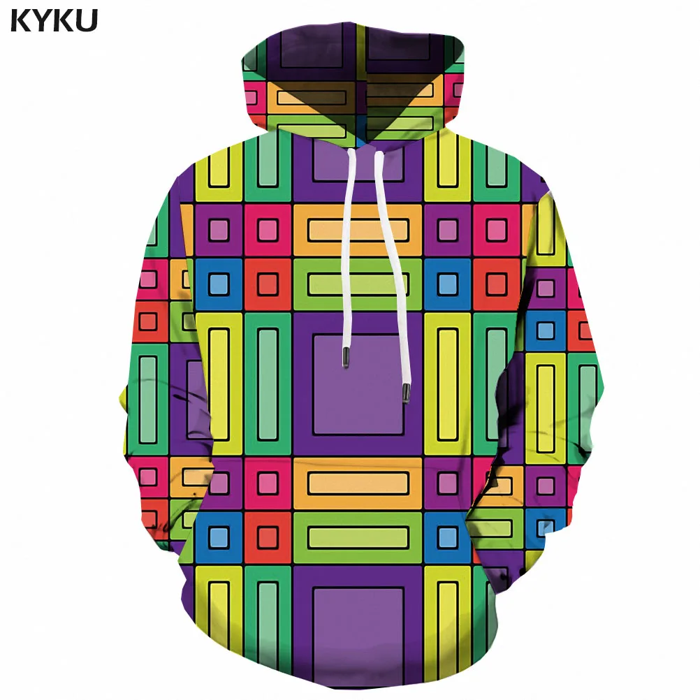 KYKU брендовый свитер с геометрическим узором Мужская психоделическая Толстовка