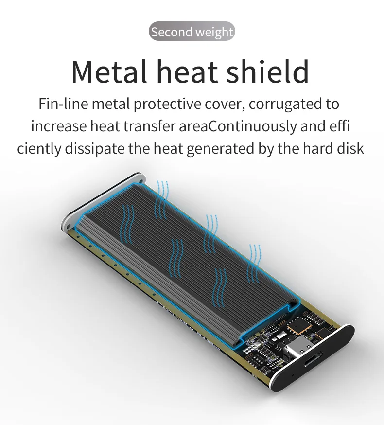 PCIE M.2 NVME GEN2 10 Гбит/с чехол Тип C USB 3 1 SSD корпус NGFF Корпус HDD для твердотельных