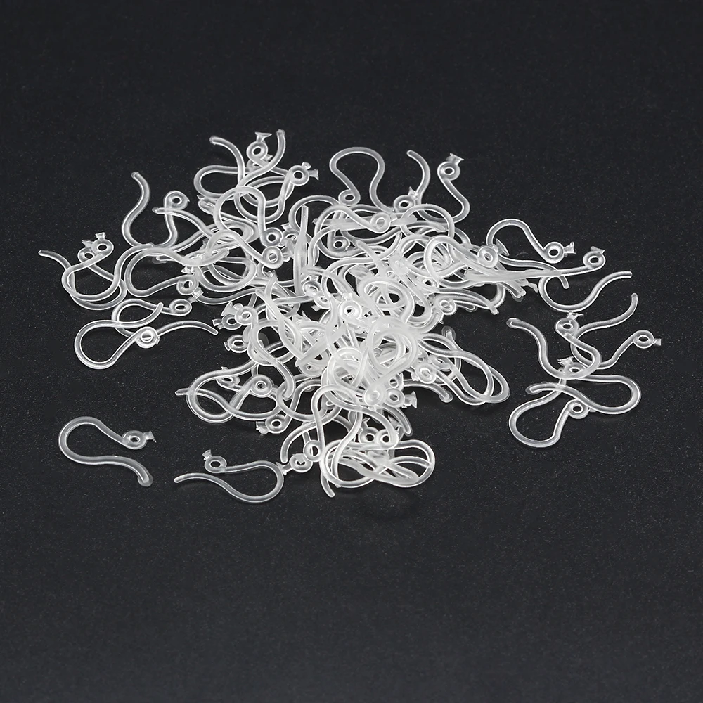 MEIBEADS 500 шт./партия, модный пластиковый ушной крючок, не аллергенные серьги, провода, фурнитура, подходят для ювелирных изделий, аксессуары UF1953