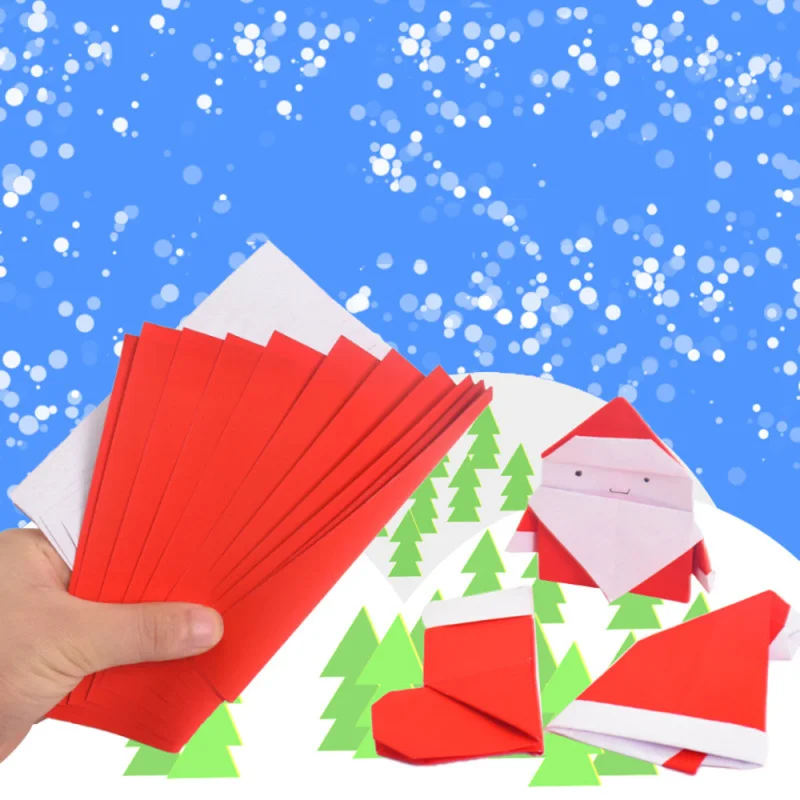 100 шт./лот одностороннее Рождественское украшение оригами сделай сам товары для