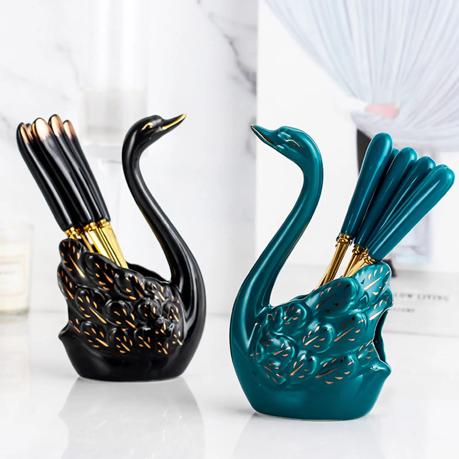 Роскошная керамическая подставка для ложки Кухня вилка Столовые приборы ящик