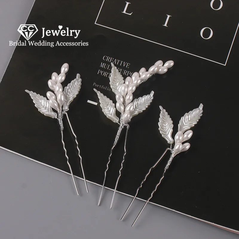 Женские шпильки для волос CC аксессуары обручальные украшения в форме листьев 3