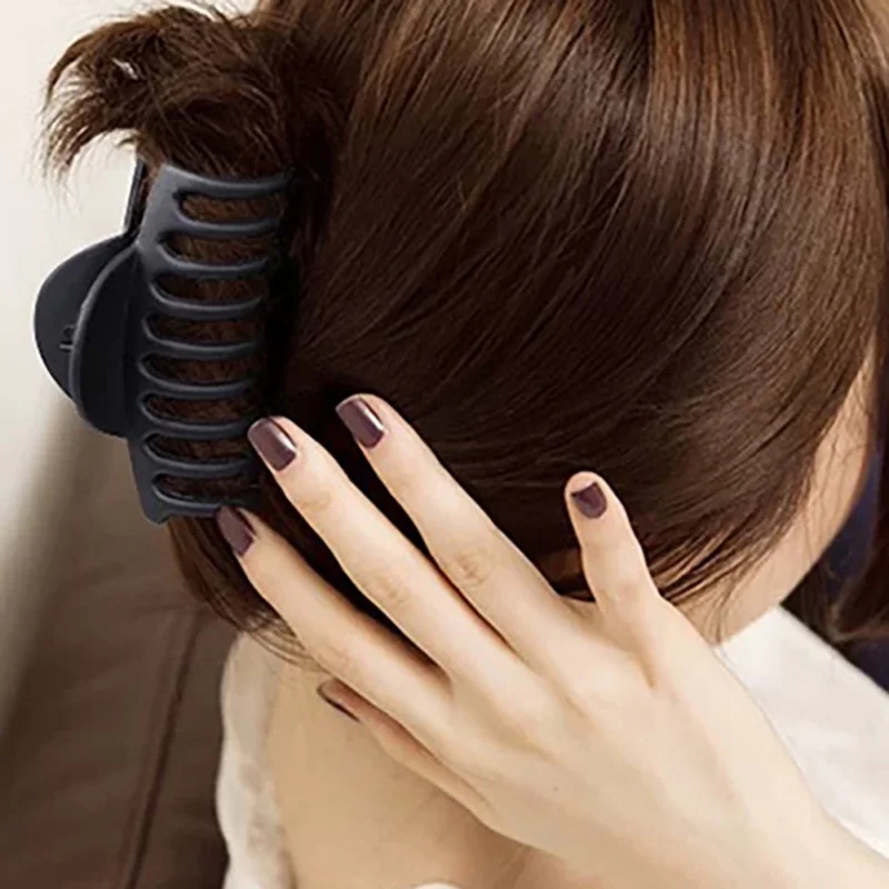 Женская простая темпераментная заколка для волос в комплекте однотонная матовая